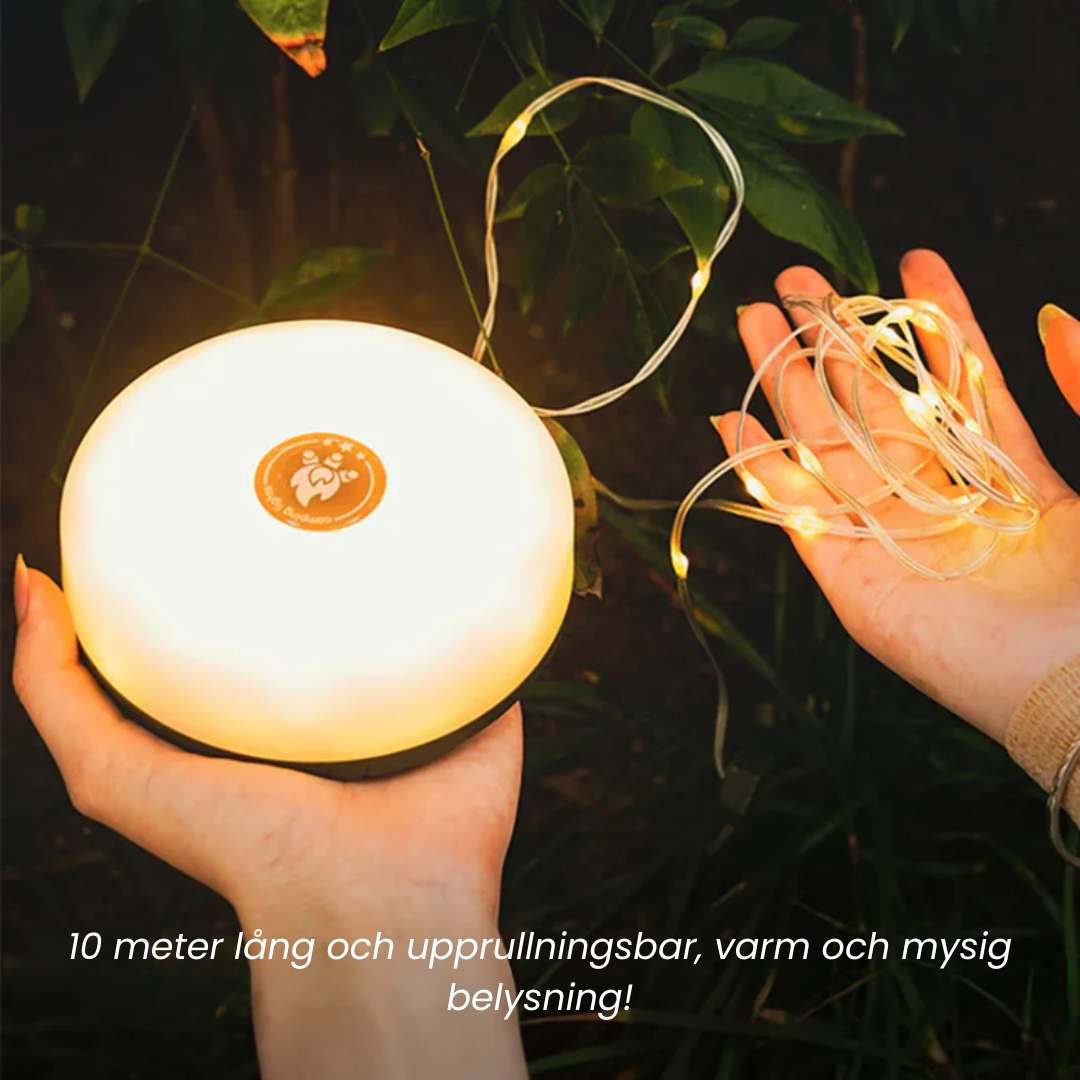 Camp Lamp | Allt-i-ett: Stämningsbelysning, Ficklampa & Powerbank