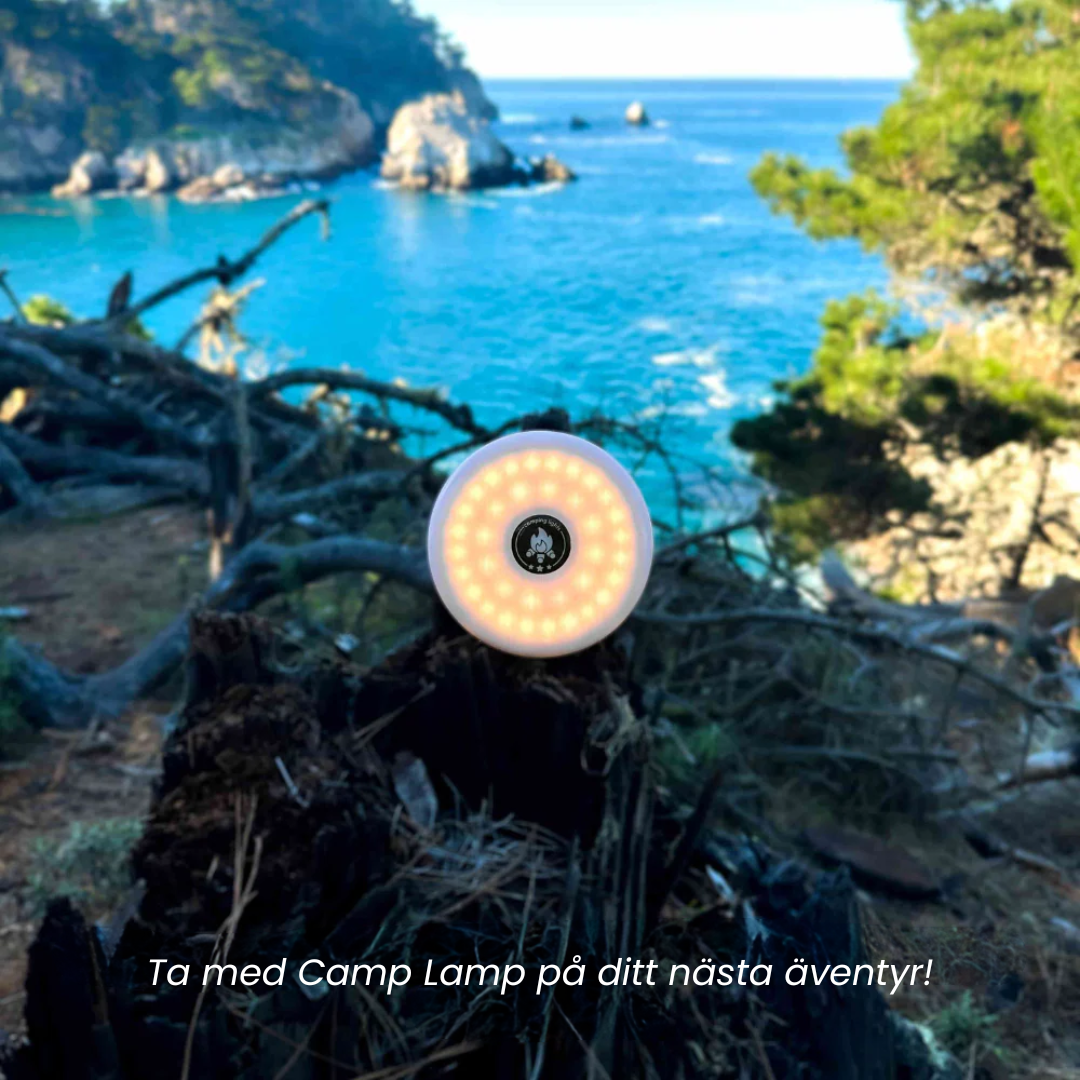 Camp Lamp | Allt-i-ett: Stämningsbelysning, Ficklampa & Powerbank