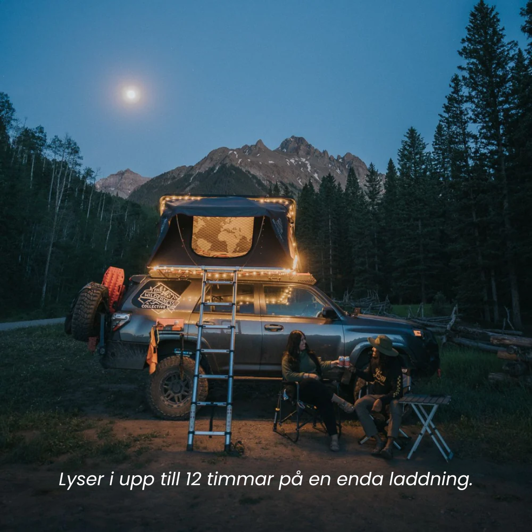 Camp Lamp | Allt-i-ett: Stämningsbelysning, Ficklampa & Powerbank